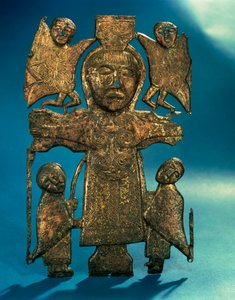 Placa da Crucificação de São João, final do século VII (bronze dourado)